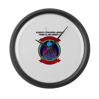 MUAVS1 - M01 - 03 - Marine Unmanned Aerial Vehicle Sqdrn 1 with text - Large Wall Clock